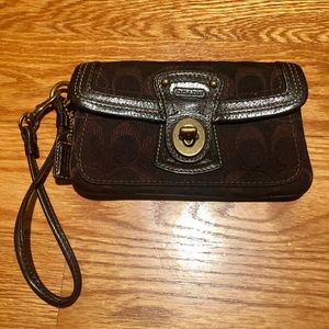 Brown Coach Wristlet
